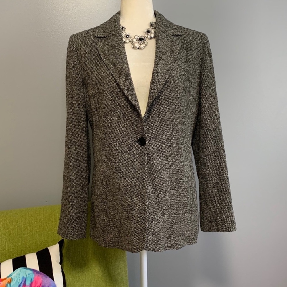 MaxMara Tweed Wool Blend Blazer Jacket